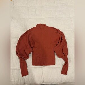 Zara Terracotta Ribbed Top
